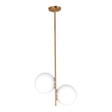 Lámpara Colgante Moderno Kandinsk 2 Luces Oro Mate 80cm Alto