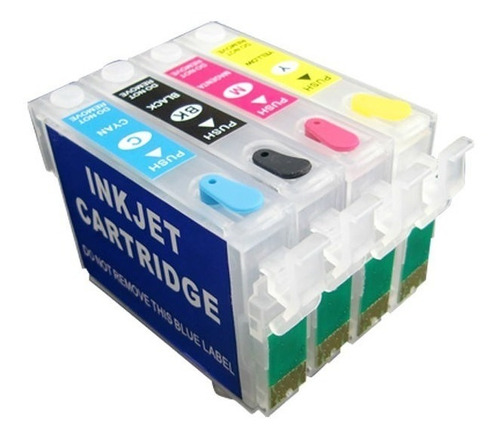 Kit 4 Cartuchos Recargables Para Epson C63 C65 Cx3500 Cx4500