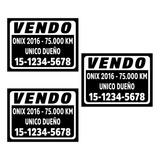 Vinilo Venta Auto X3un. Calco Sticker Vendo Cartel 20x15 Cms