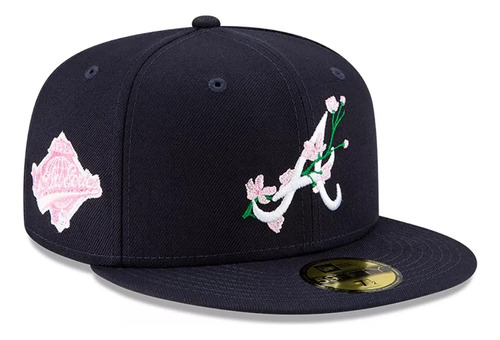 Gorra Atlanta Braves Side Patch Bloom Negro 59fifty 