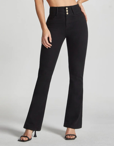 Jeans Seven Dama Colombiano Pantalón Acampanado 6040 Negro | Meses sin interés