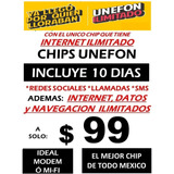 Chip Unefon Ilimitado 20 Dias Internet Full En Todo México
