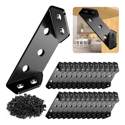 Estante De Acero Inoxidable Negro Soporte De Ángulo 16 Pcs