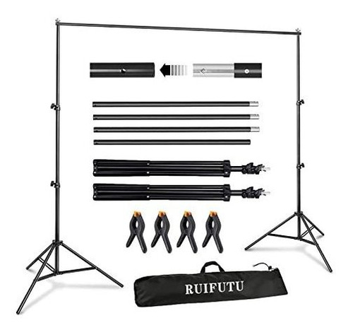 Ruifutu Photo Backdrop Stand Kit 6.5x10ft, Sistema De Sopor