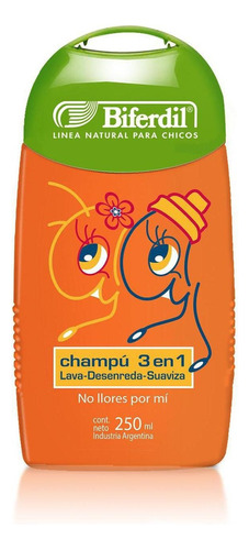 Biferdil Champú Para Niños 3 En 1 X 250 Ml - Naranja