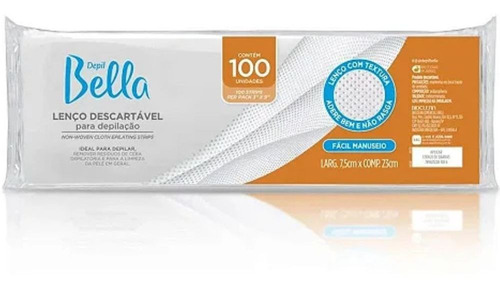 Depil Bella Lenço Descartável P/ Depilação C/ 100 Folhas