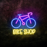 Painel Letreiro Neon Led Bike Shop Bicicletaria Loja 80cm