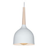 Colgante 1 Luz Berlin Blanco Madera Apto Led E27 Moderno Vig