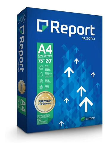 Folha Sulfite Premium A4 75g 500 Folhas Branco Report