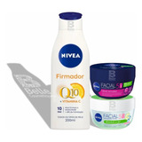 Nivea Firmador Q10 200ml + Noturno E Gel Pepino Hialurônico