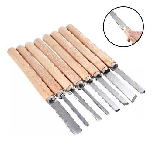 Set De 8 Gubias Cinceles Para Torno De Madera, Carpintería