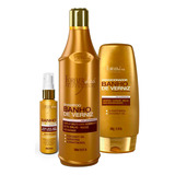 Kit Banho De Verniz Shampoo 500ml, Cond E Sérum Forever Liss