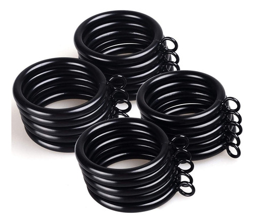 100 Pcs Anillos De Cortina De Metal Negro Con Ojales 3.8cm -