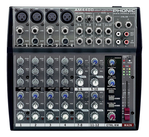 Mixer Analogo Con Efecto Phonic Am 440d