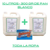 Jabón Blanco Líquido Ropa Ph Controlado Mv 10l + Pan Seiseme
