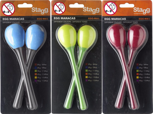 Stagg Seg-mlgr  Huevos Maracas Mango Largo Par Verde 35 Gram