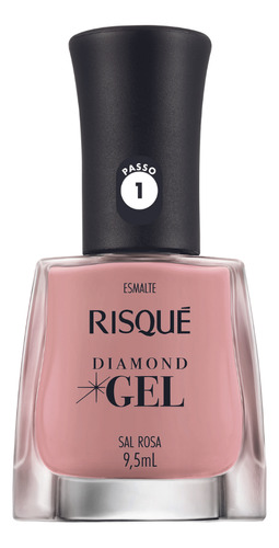 Esmalte Diamond Gel Rosé Sal Rosa Manicure Risque 9,5ml