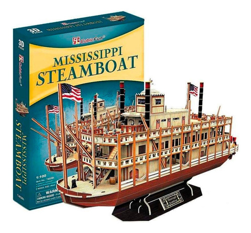Maqueta Mississippi Steamboat 142 Pcs - Cubicfun
