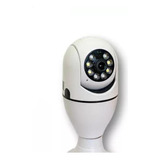 Câmera Lâmpada Espia Wifi Ip Segurança Panorâmica Giratória
