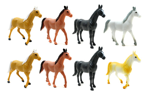 Juguete Animales Caballos X8 Goma Chico Potros Pack 017