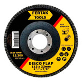 Disco Flap 4.1/2 115mm Grão 120 Aço Madeira Fertak