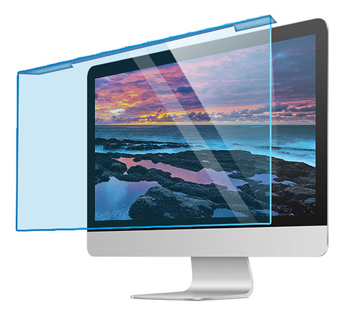 Filme De Tela: Tela De Monitor De Mesa Suspensa Azul Claro