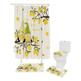 Set De Cortina De Ducha Enana Summer Lemon Limonero