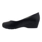 Sapato Modare Anabela 7014 Feminino Preto Liso Confort Flex