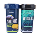 Kit Ração Marinho Flocos 35g+spirulina Premium 35g Flocos