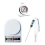 Set Pack X3 Balanza + Termometro Cocina + Termometro Horno Capacidad máxima 10 kg Chocolate Lcd Pincha Termometro Carnes Aceite Liquidos Acero Inoxidable Levys Bazar Color Blanco | MercadoLibre
