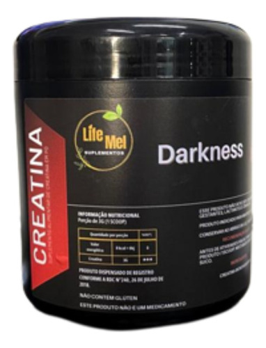 Creatina 200g Alta Absorção Darkness 100% Puro Pote Lifemel 