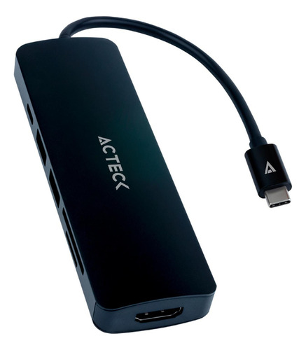 Hub Acteck Gate 6 Dh660 Multipuerto 6 En 1 Usb-c Hdmi 4k Sd