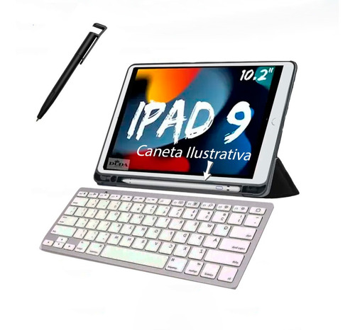 Capa Smart Para iPad 9 ª Geração 10,2 Espaço Caneta +teclado