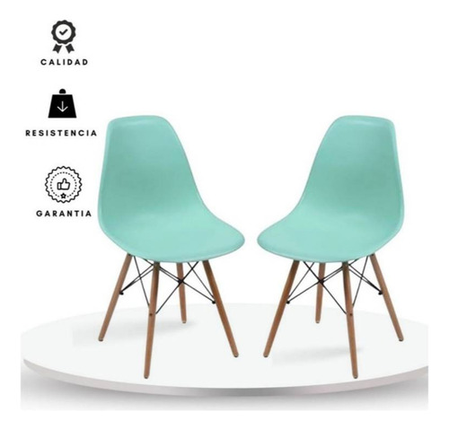 Pack X2 Silla De Comedor Eames Clasica Estructura Pvc