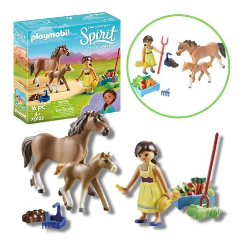 Playmobil Spirit Figura Pru Com Cavalo E Potro 16 Pçs 70122