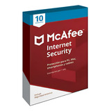 Antivirus Mcafee Security 10 Dispositivos 1 Año Digital 