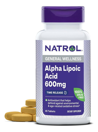 Natrol Acido Alfa Lipoico Antioxidante 600mg- 45 Tabletes