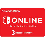 Cartão Nintendo Switch Online Brasil 03 Meses  - Digital