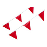 Tira De Banderín Rojo 50m Polietileno Triangular