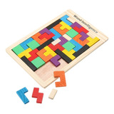 Tetris Juego De Mesa Didáctico Rompecabezas Madera 40 Piezas