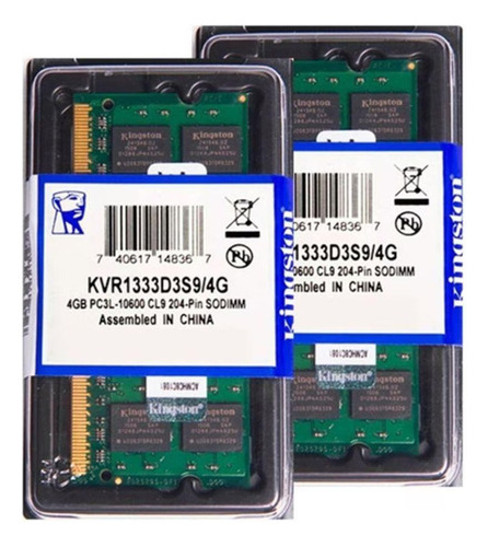 Memória Kingston Ddr3l 4gb 1333 Notebook 1.35v Low Voltage