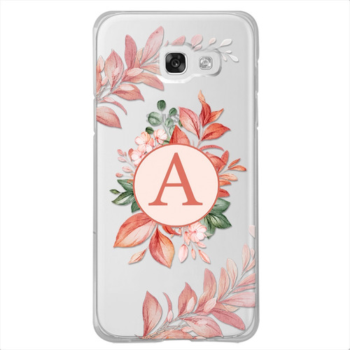 Funda Galaxy Flores Antigolpes Personalizada Con Tu Inicial