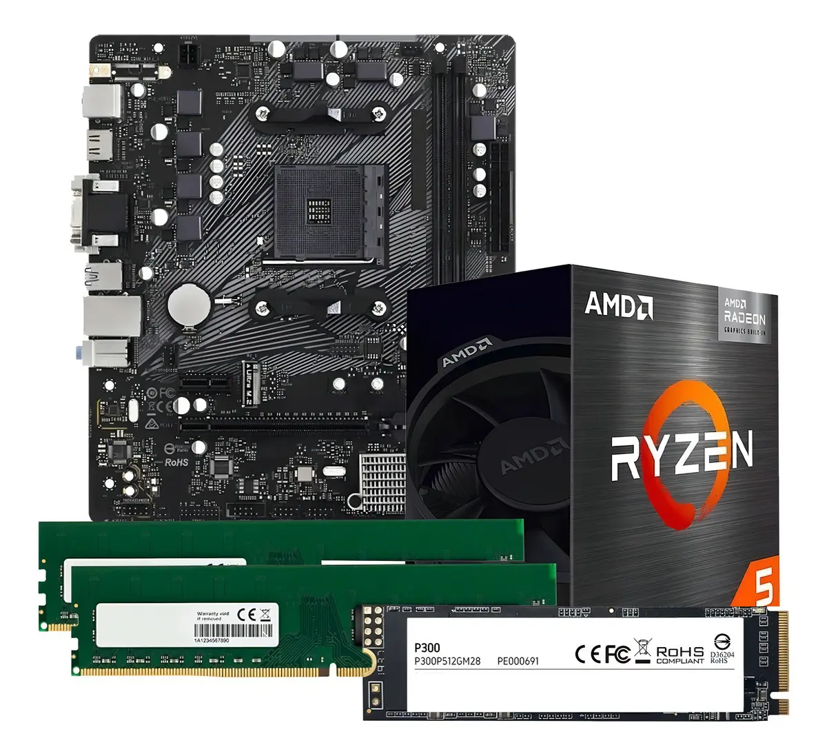 COMBO RYZEN 5 5600GT + A520/B450 + 16GB + SSD NVME 480GB