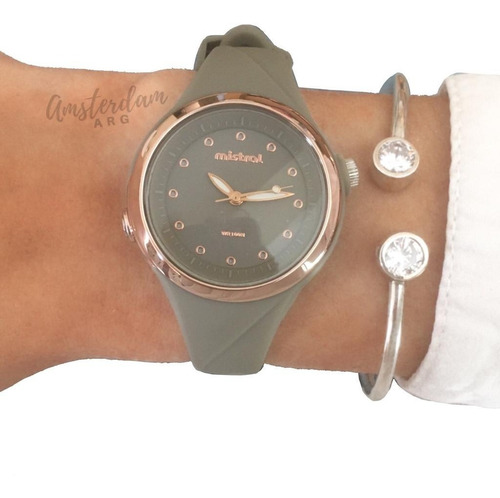 Reloj Mistral Dama Mod Law-1213 Caucho Luz  ..amsterdamarg..