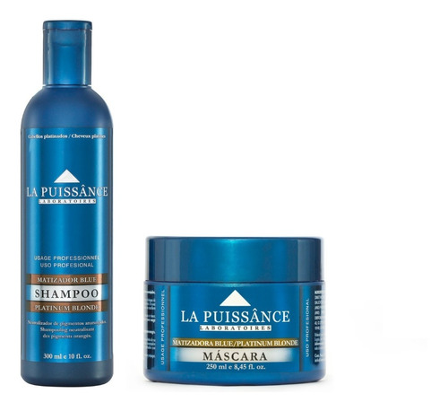 Shampoo Matizador Azul + Mascara La Puissance Blue Platinum