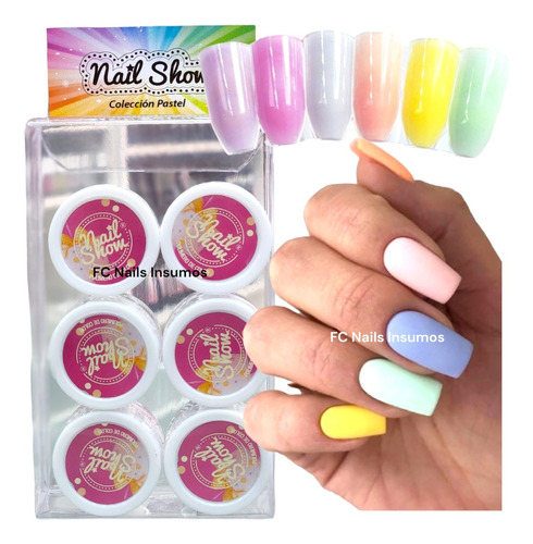 Polimeros Coleccion Nail Show Uñas Esculpidas X 6 Potes