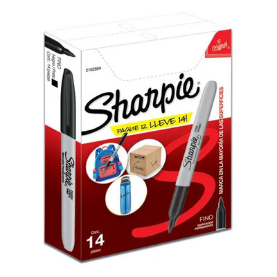 Marcador Plumón Permanente Sharpie Punto Fino 14 Piezas | MercadoLibre