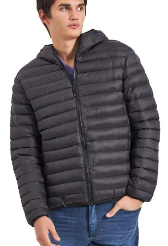 Campera Nylon Matelasse Capucha Cobalto | Taverniti (03694)