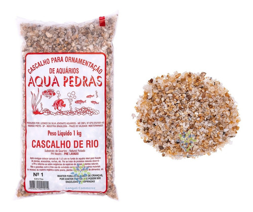 Cascalho De Rio Nº 1 Para Aquários 1kg