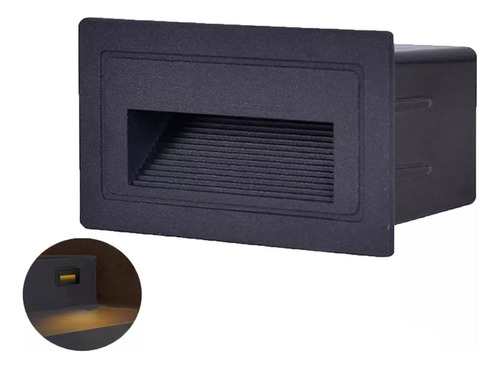 10 Balizador Externo De Parede Led Embutir Preto Lup52